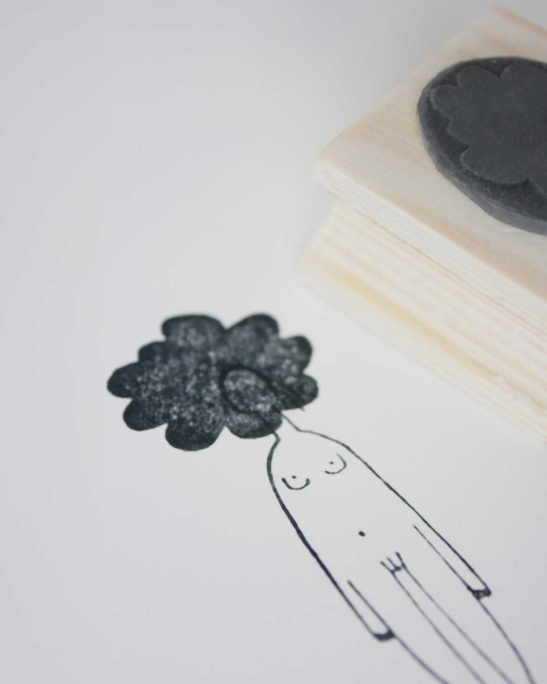 Woman with anxiety cloud
