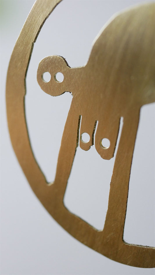 Person med rund ram -